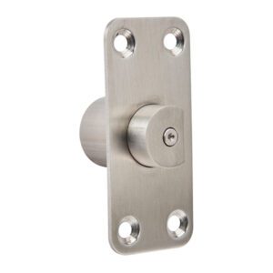 Lockable emergency release door stop
